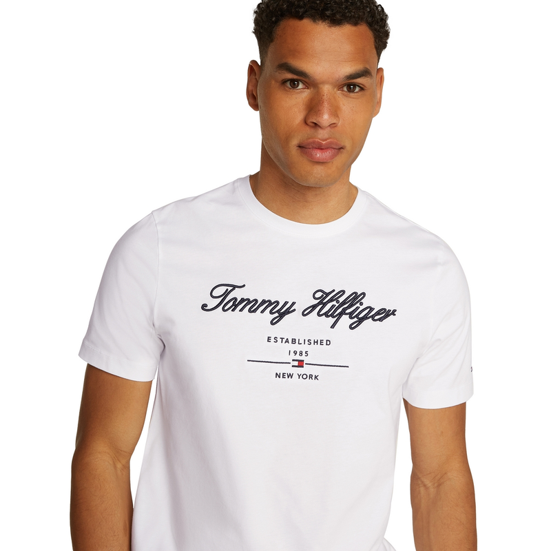 Heren T-shirt MW0MW33691.YBR Tommy Hilfiger Wit