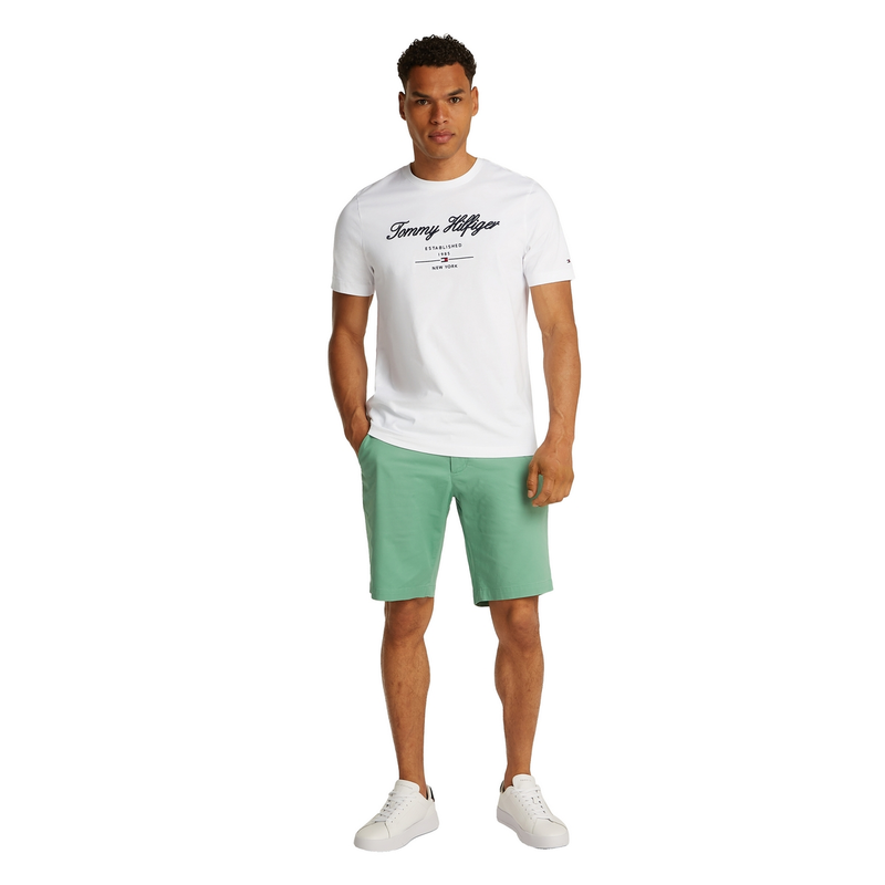 Heren T-shirt MW0MW33691.YBR Tommy Hilfiger Wit