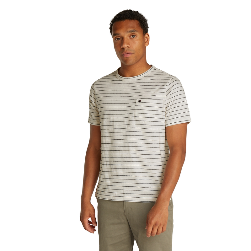 Heren T-shirt MW0MW38638.0FA Tommy Hilfiger Wit