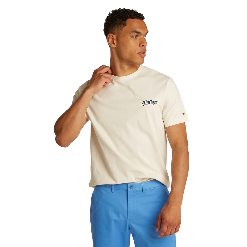 Heren T-shirt MW0MW38643.Z00 Tommy Hilfiger OFF-WHITE