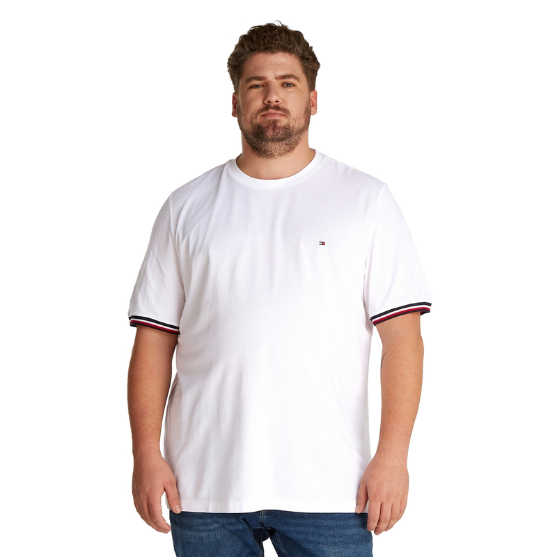 Heren T-shirt mw0mw39920 Tommy Hilfiger Big & Tall Wit