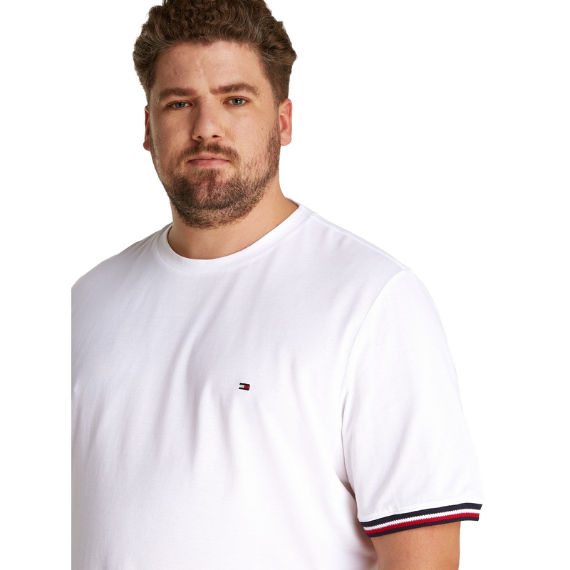 Heren T-shirt mw0mw39920 Tommy Hilfiger Big & Tall Wit