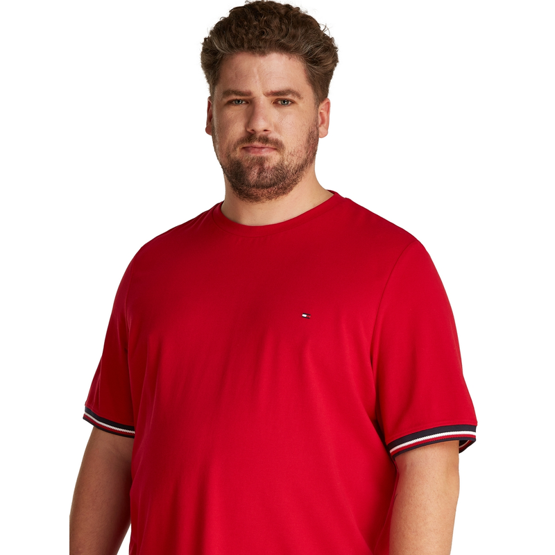 Heren T-shirt mw0mw39920 Tommy Hilfiger Big & Tall ROOD