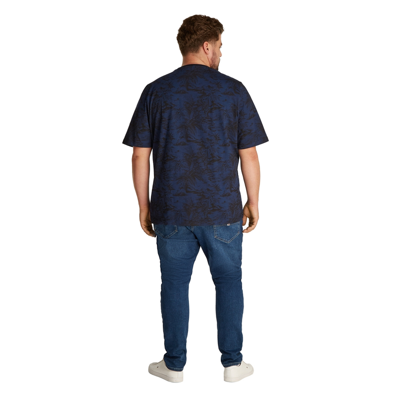 Heren T-shirt mw0mw39921 Tommy Hilfiger Big & Tall INDIGO BLUE