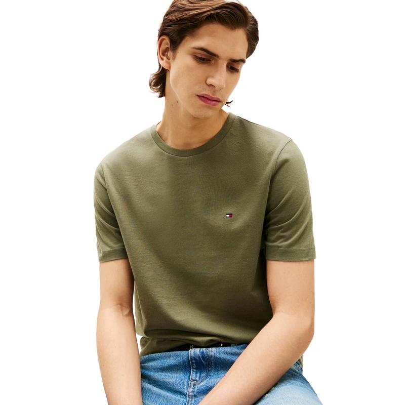Heren T-shirt MW0MW39995.PLI Tommy Hilfiger ARMY