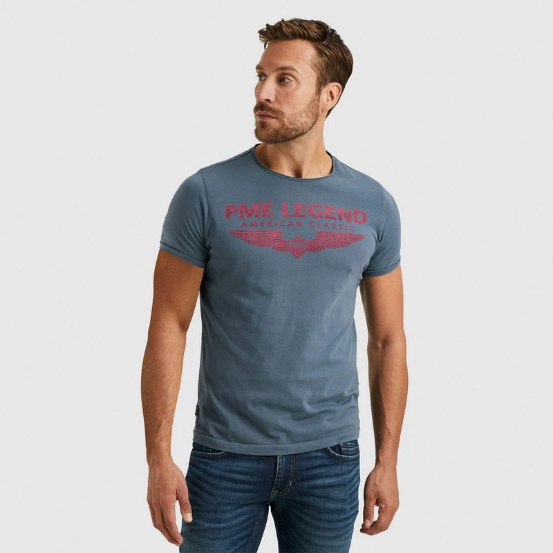 Heren T-shirt PTSS000501 PME Legend MIDDEN BLAUW