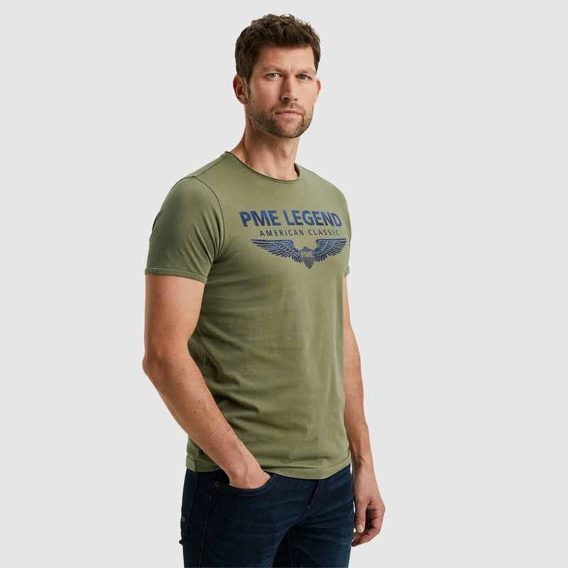 Heren T-shirt PTSS000501 PME Legend KHAKIGROEN
