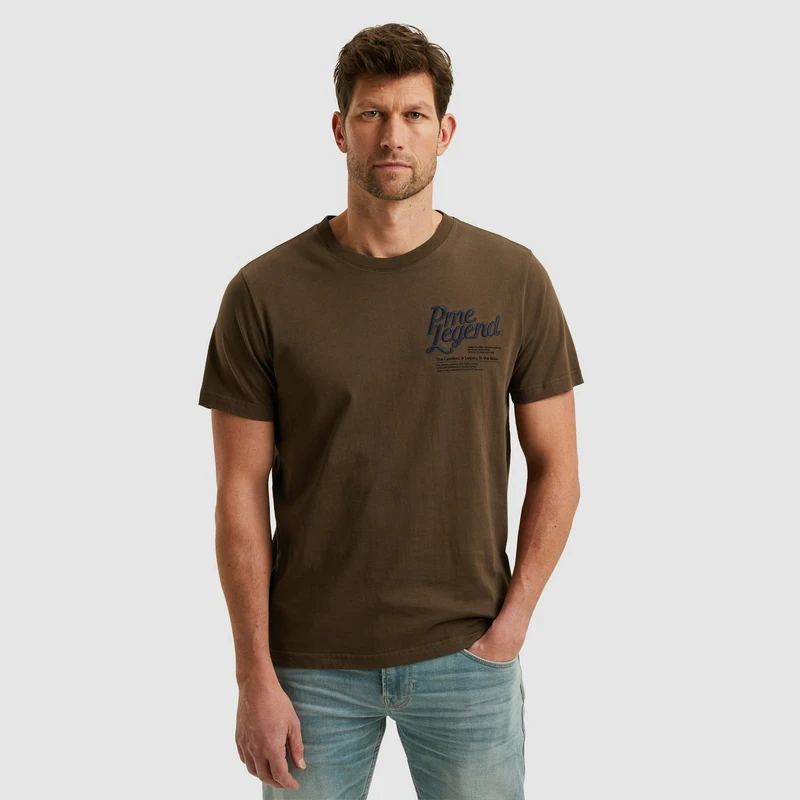 Heren T-shirt PTSS2503569 PME Legend MIDDEN BRUIN