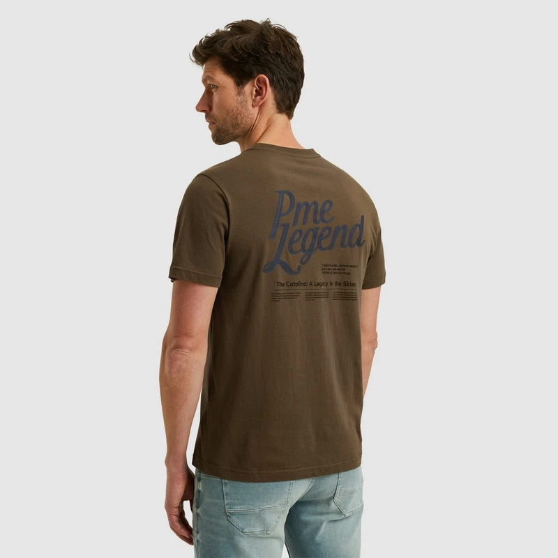 Heren T-shirt PTSS2503569 PME Legend MIDDEN BRUIN