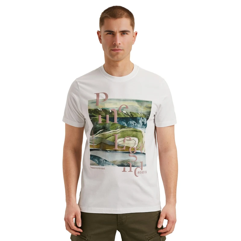 Heren T-shirt PTSS2505572 PME Legend WIT DESSIN