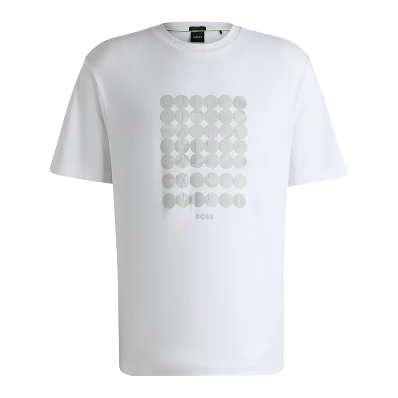 Heren T-shirt Tee Print Striped C 10270235 0 BOSS Wit