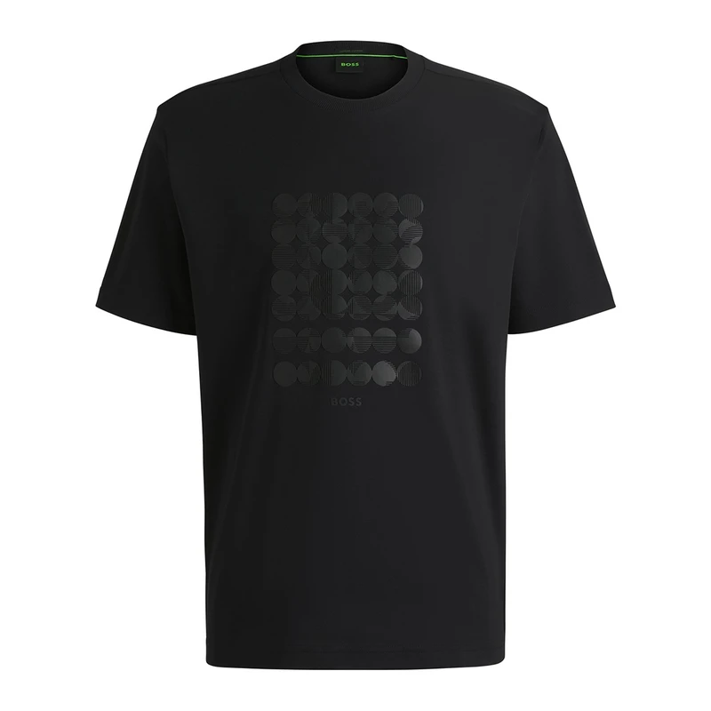 Heren T-shirt Tee Print Striped C 10270235 0 BOSS ZWART