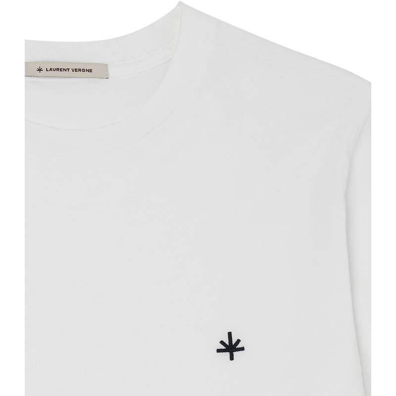 Heren T-shirt Thierry Cotton White Laurent Vergne Wit