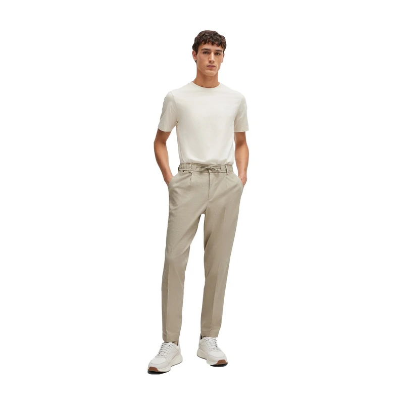 Heren T-shirt Thompson 01 10241525 01 Boss Black OFF-WHITE