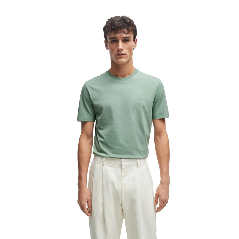 Heren T-shirt Thompson 01 10241525 01 Boss Black GROEN