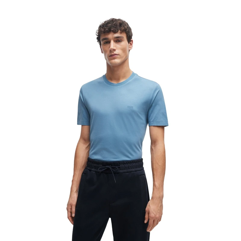 Heren T-shirt Thompson 01 10241525 01 Boss Black BLEU