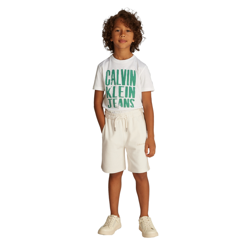 Jongens Short IB0IB02433PD1 Calvin Klein Jeans ECRU