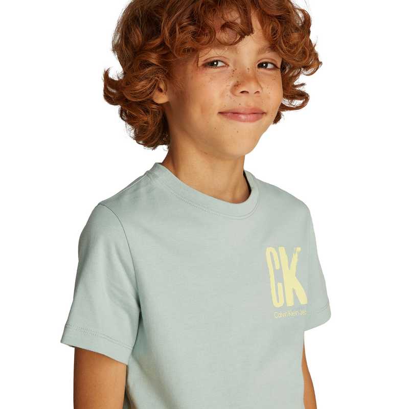Jongens T-shirt IB0IB02447CCO Calvin Klein Jeans GROEN