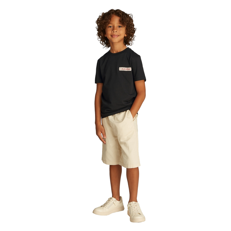 Jongens T-shirt IB0IB02451BEH Calvin Klein Jeans ZWART