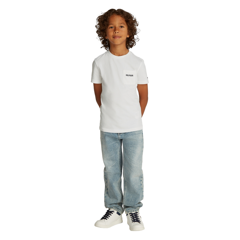 Jongens T-shirt KB0KB09534YBR Tommy Hilfiger Wit