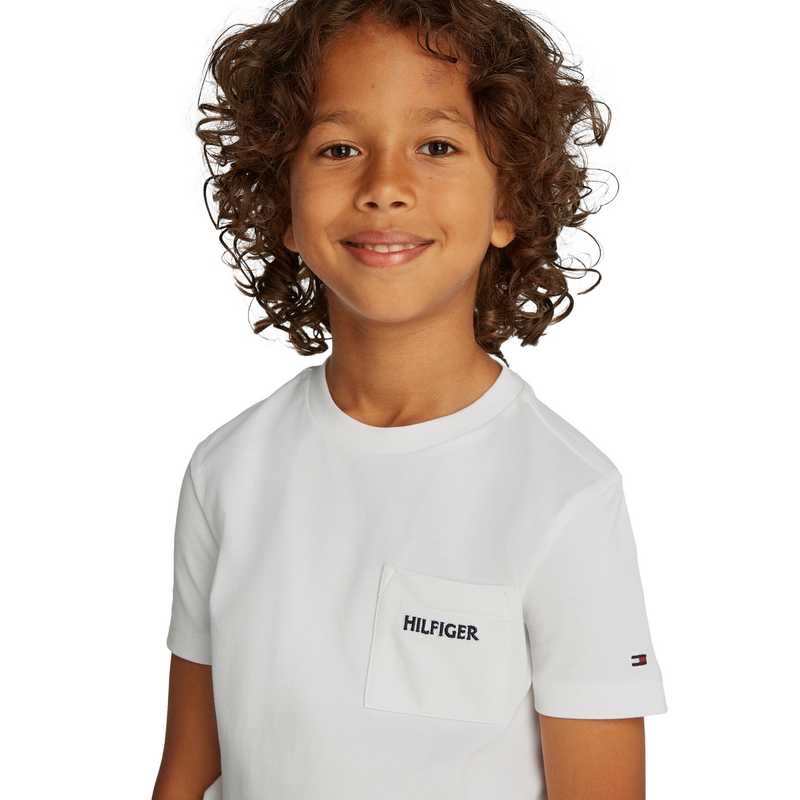 Jongens T-shirt KB0KB09534YBR Tommy Hilfiger Wit