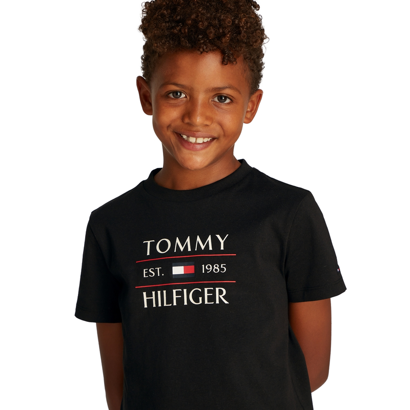 Jongens T-shirt KB0KB09538BDS Tommy Hilfiger ZWART