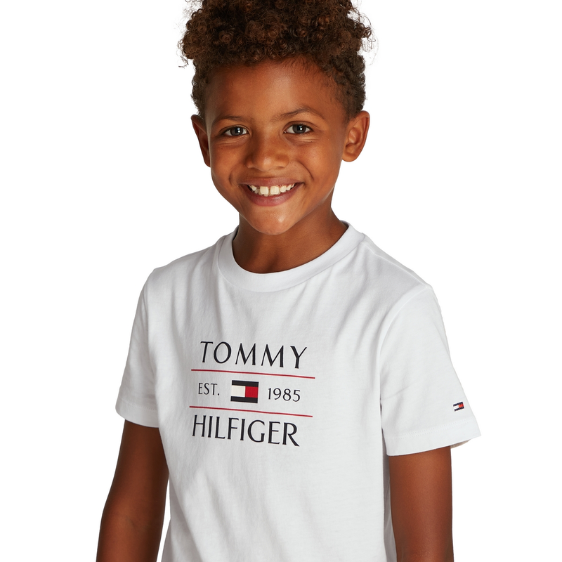 Jongens T-shirt KB0KB09538YBR Tommy Hilfiger Wit