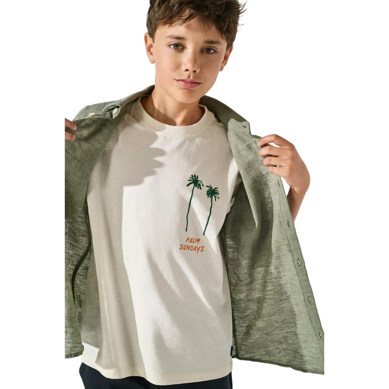 Jongens T-shirt OSJMENES Only BEIGE