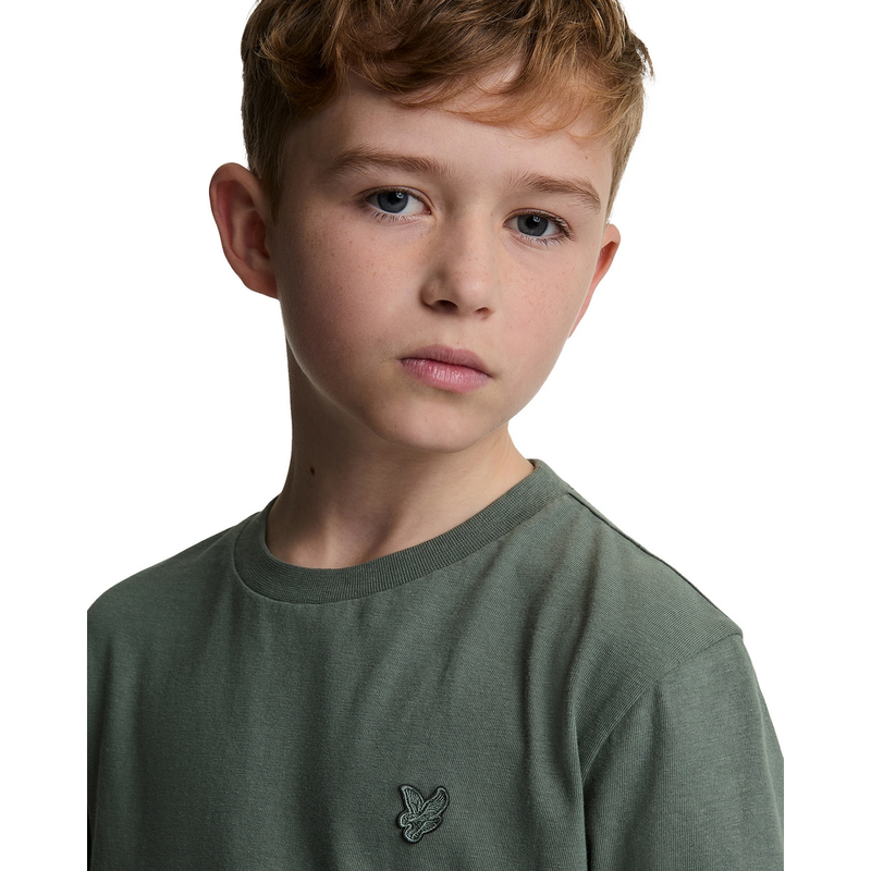 Jongens T-shirt TSB2205V Linen shirt Lyle and Scott GROEN