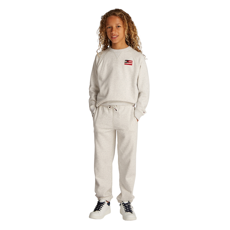 Jongens Trui KB0KB09571PMT Tommy Hilfiger Wit