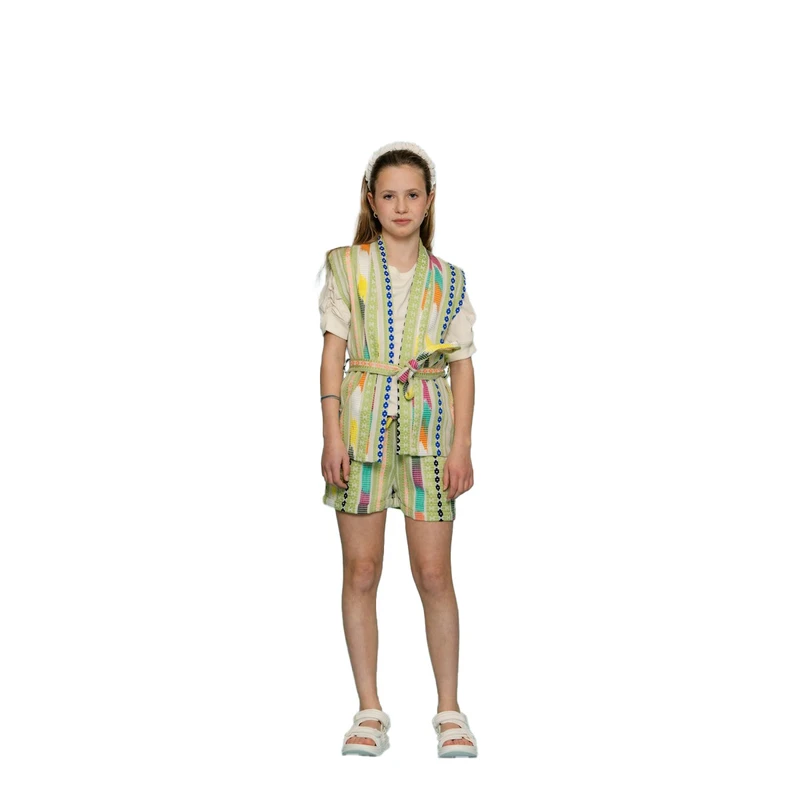 Meisjes Gilet 55065K-21 Geisha GROEN DESSIN