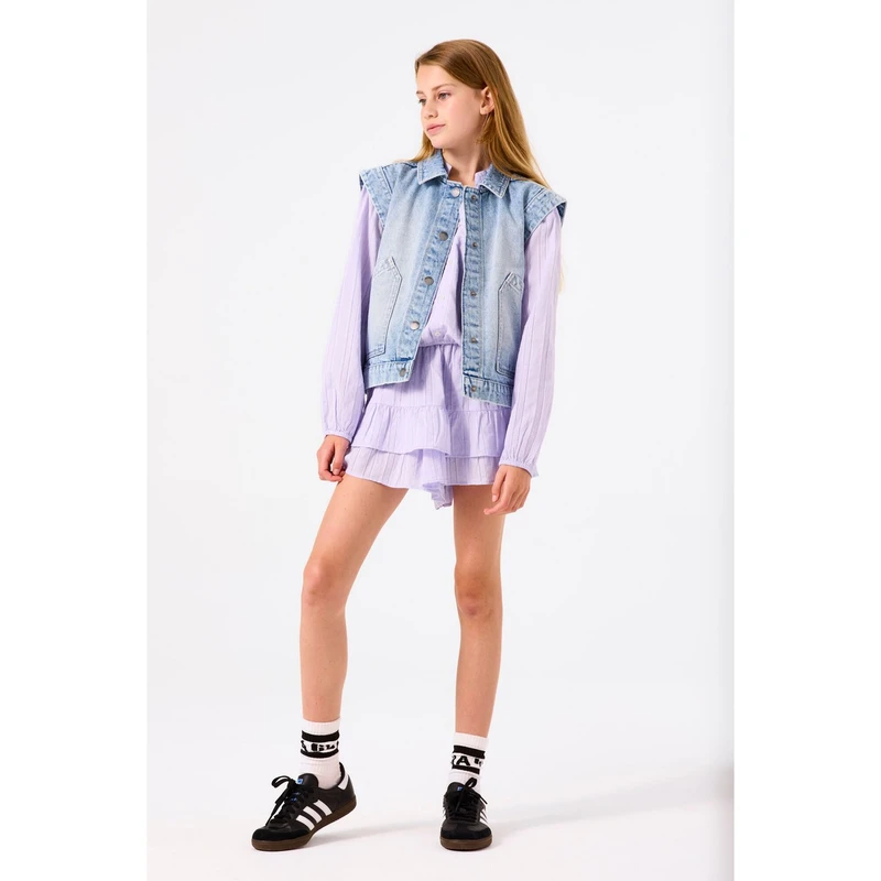 Meisjes Gilet B52456 Garcia MID BLUE DENIM