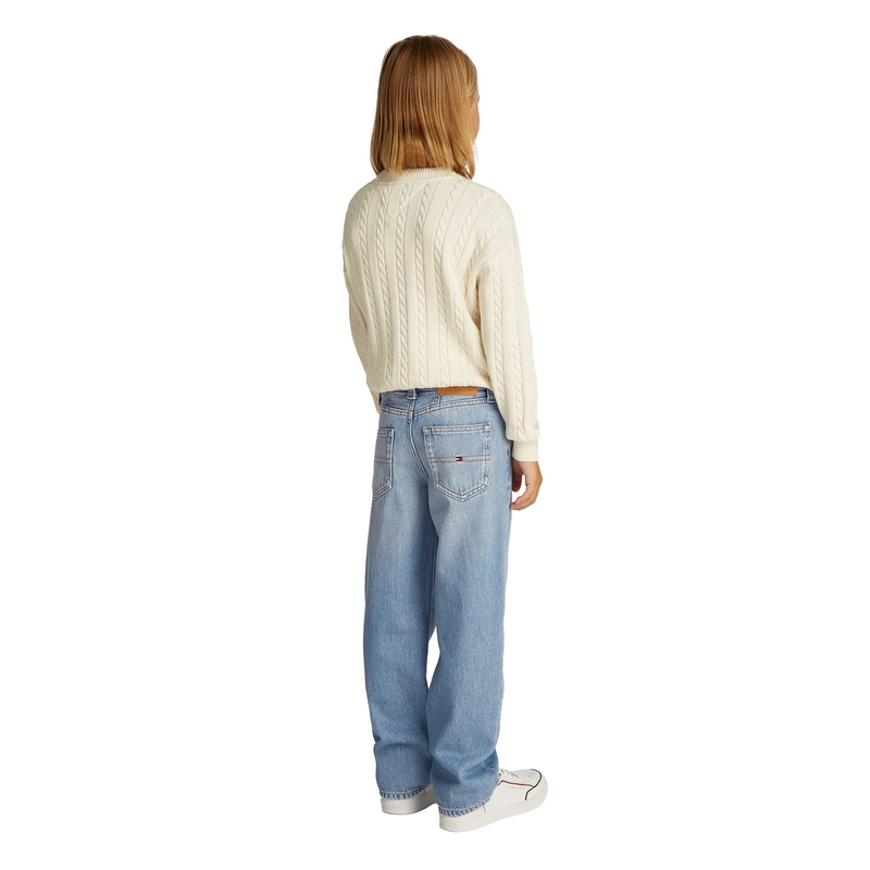 Meisjes Jeans KG0KG084021A4 jeans Tommy Hilfiger LIGHT BLUE DENIM