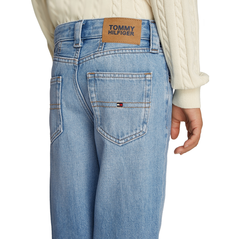 Meisjes Jeans KG0KG084021A4 jeans Tommy Hilfiger LIGHT BLUE DENIM