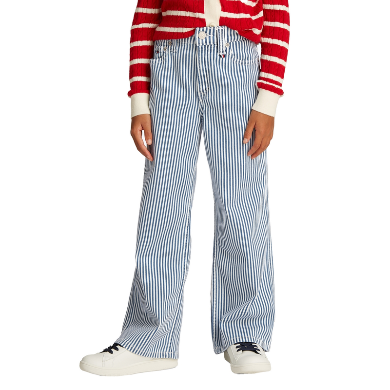 Meisjes Jeans KG0KG084051A4 Stripe Tommy Hilfiger BLEACHED BLUE DENIM