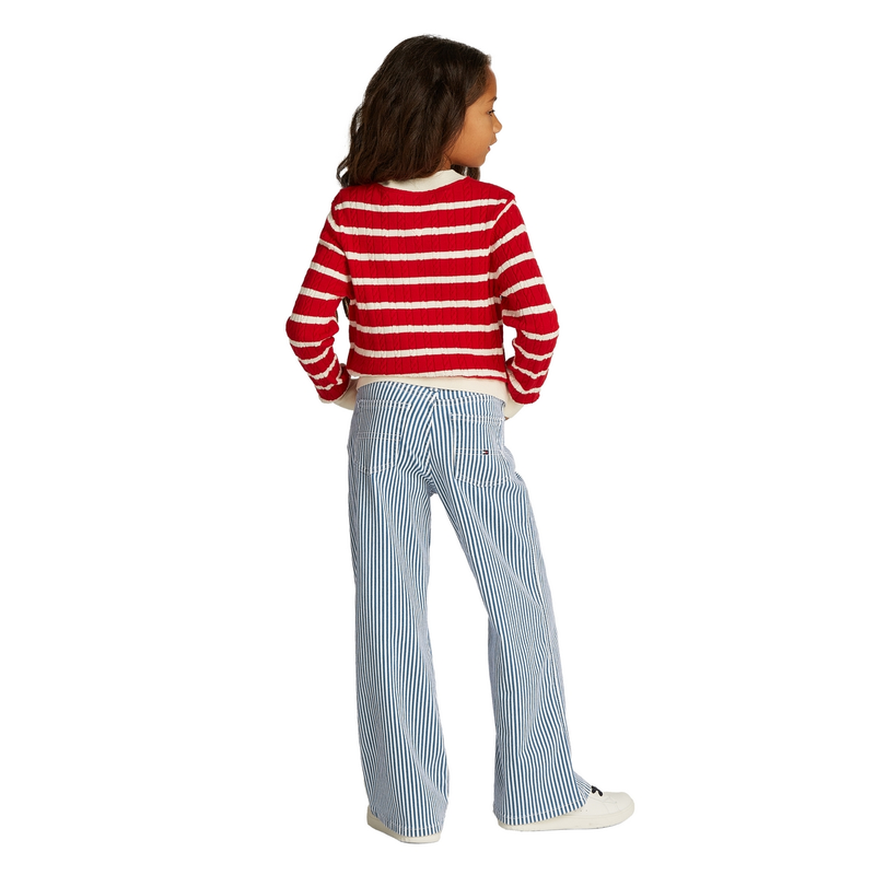 Meisjes Jeans KG0KG084051A4 Stripe Tommy Hilfiger BLEACHED BLUE DENIM