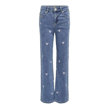 Meisjes Jeans KOGJUICY WIDE LEG HEART EMB JEANS N