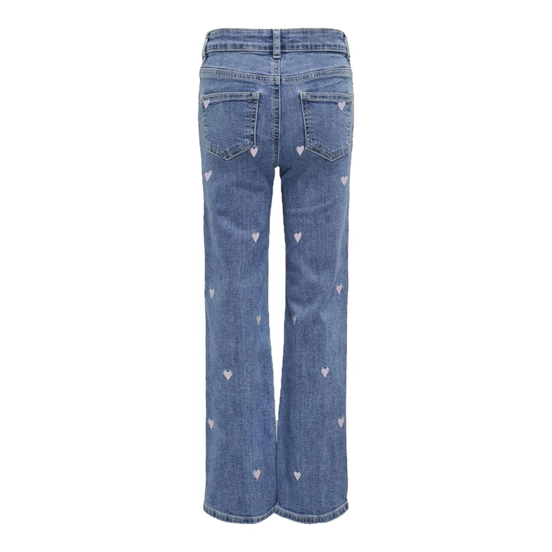 Meisjes Jeans KOGJUICY WIDE LEG HEART EMB JEANS N Only BLAUW DESSIN