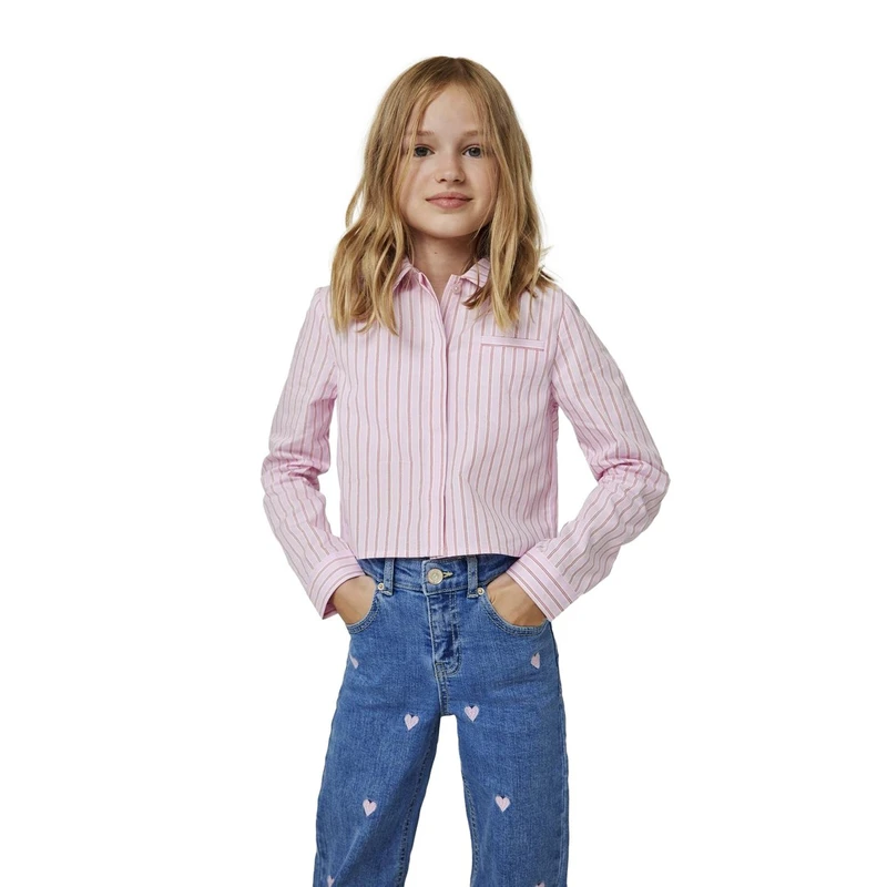 Meisjes Jeans KOGJUICY WIDE LEG HEART EMB JEANS N Only BLAUW DESSIN