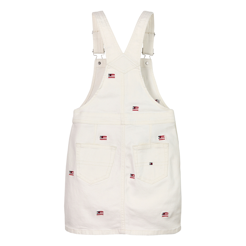 Meisjes Jurk KG0KG084901CD Tommy Hilfiger ECRU