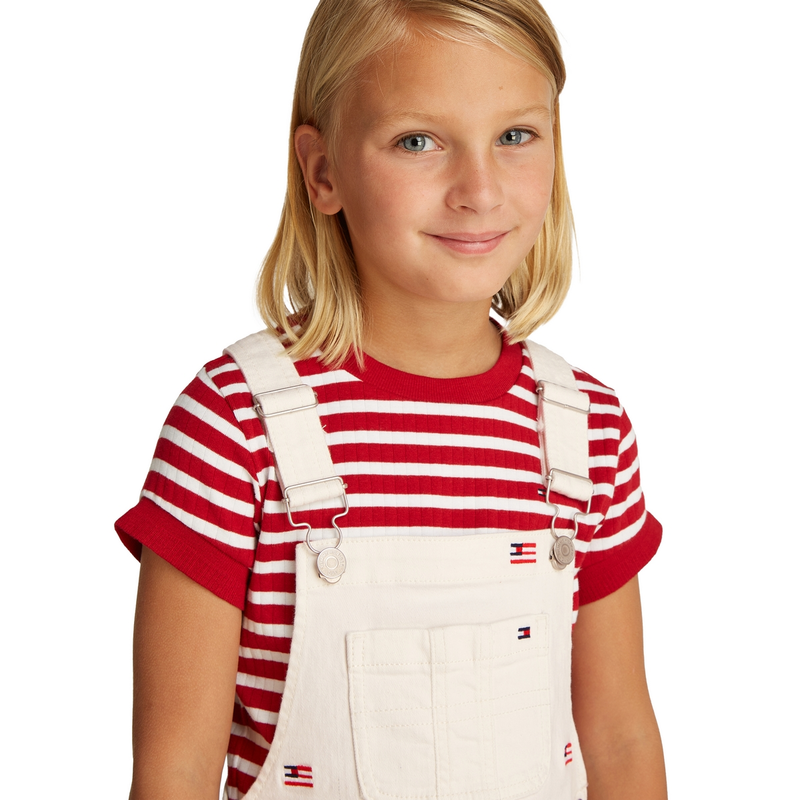 Meisjes Jurk KG0KG084901CD Tommy Hilfiger ECRU