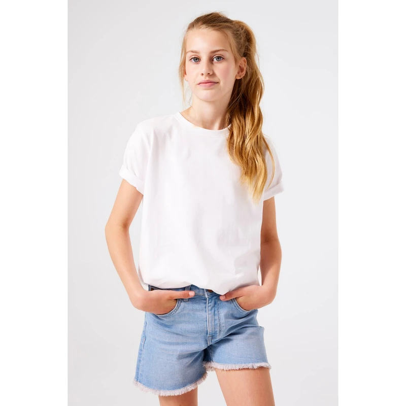 Meisjes Short 513 Garcia BLEACHED BLUE DENIM
