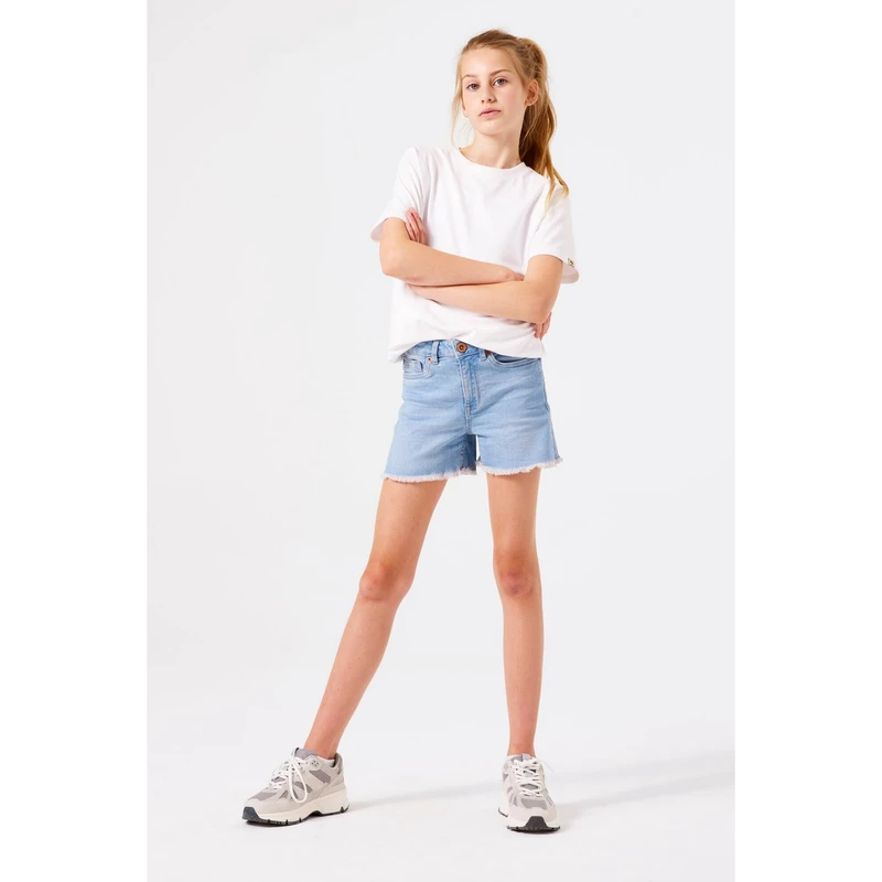 Meisjes Short 513 Garcia BLEACHED BLUE DENIM