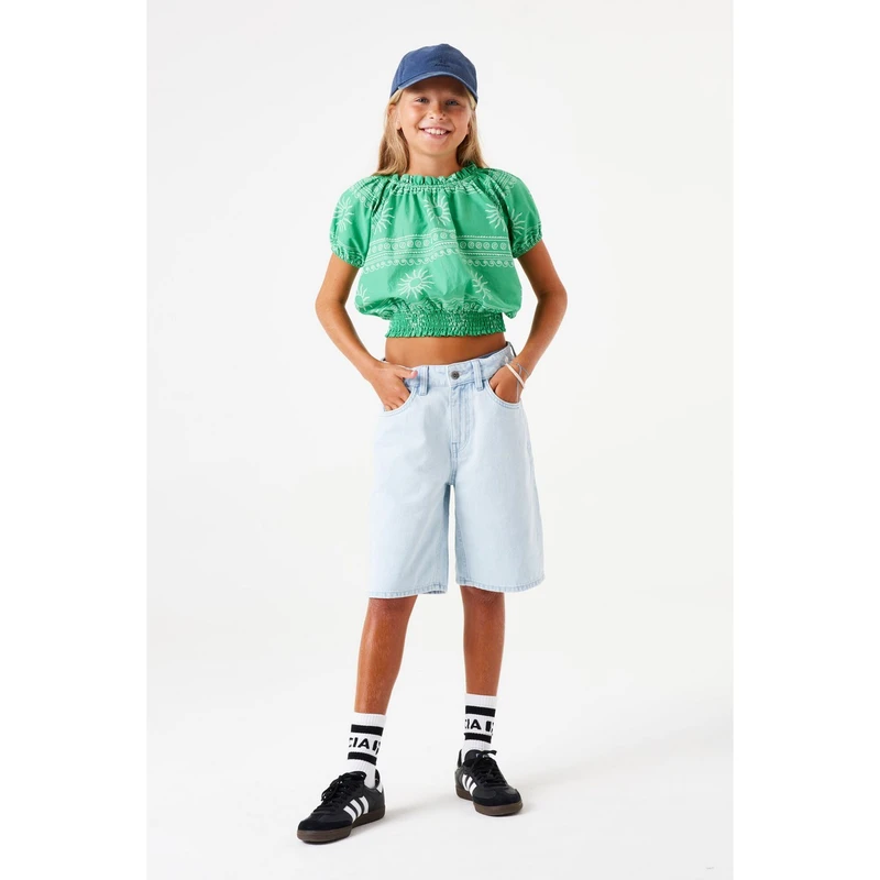 Meisjes Short D52538 Garcia BLEACHED BLUE DENIM