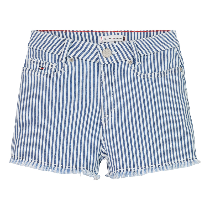 Meisjes Short KG0KG084441A4 Tommy Hilfiger BLEACHED BLUE DENIM