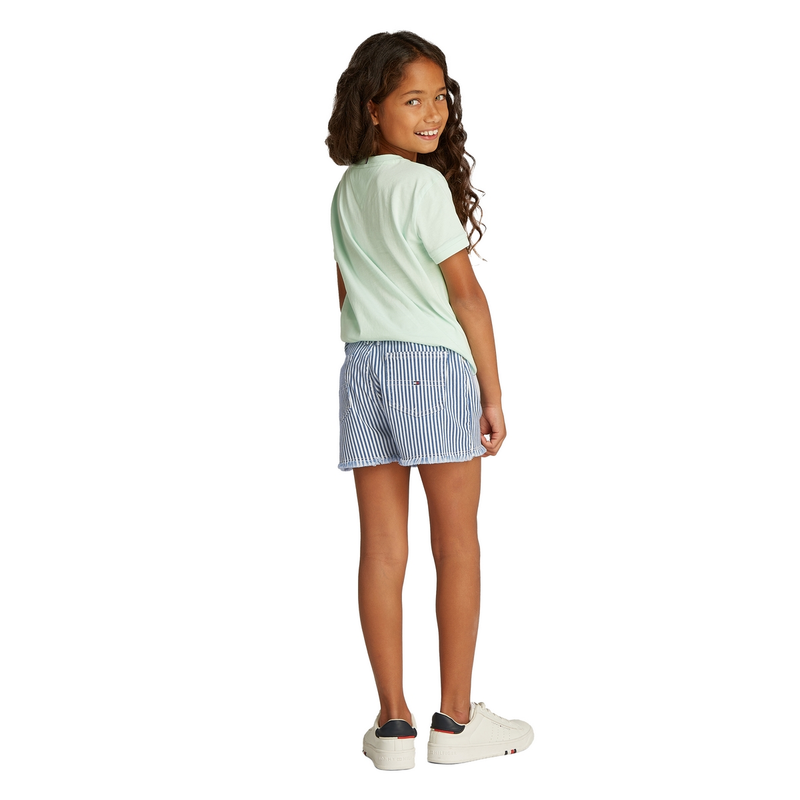 Meisjes Short KG0KG084441A4 Tommy Hilfiger BLEACHED BLUE DENIM