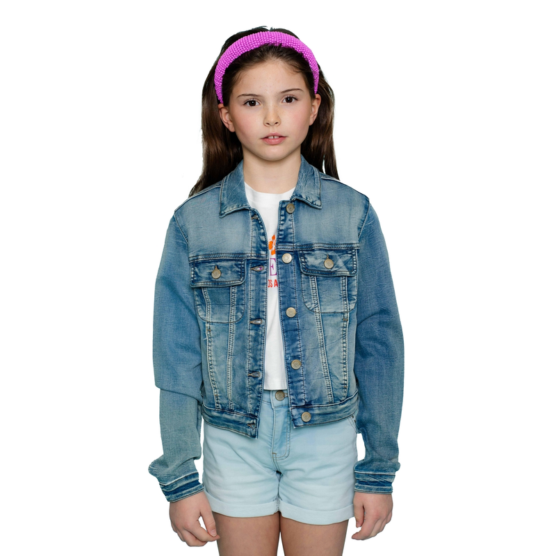 Meisjes Spijkerjas 55002K-10 Geisha MID BLUE DENIM