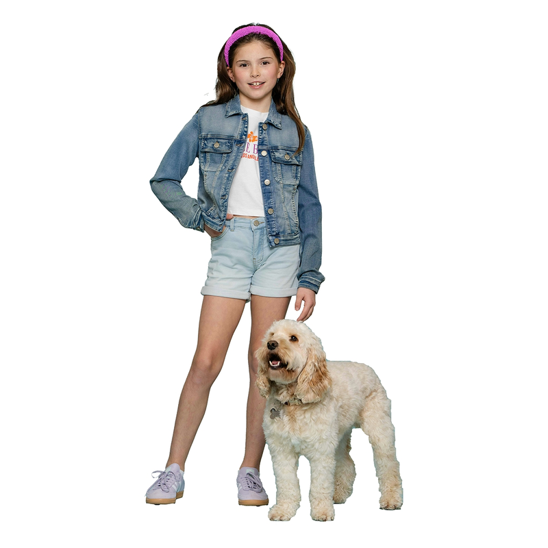 Meisjes Spijkerjas 55002K-10 Geisha MID BLUE DENIM