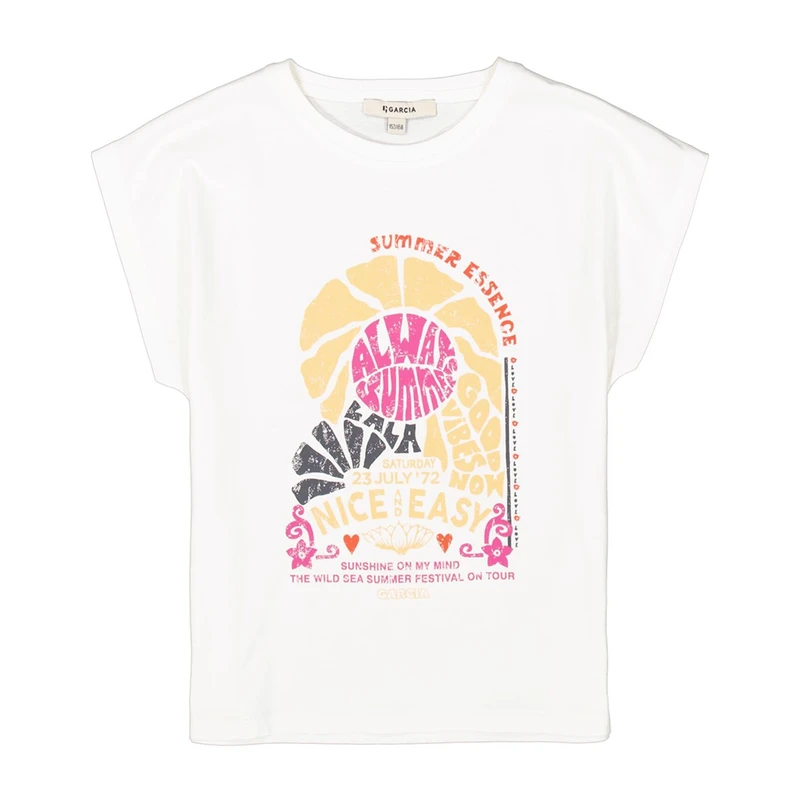Meisjes T-shirt C52601 Garcia OFF-WHITE