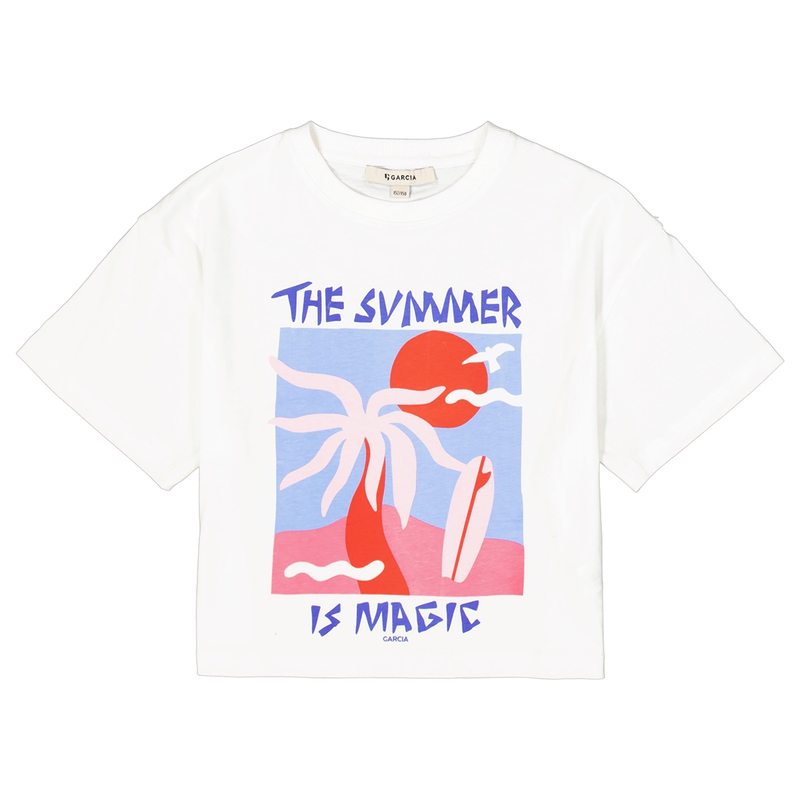 Meisjes T-shirt E52602 Garcia OFF-WHITE
